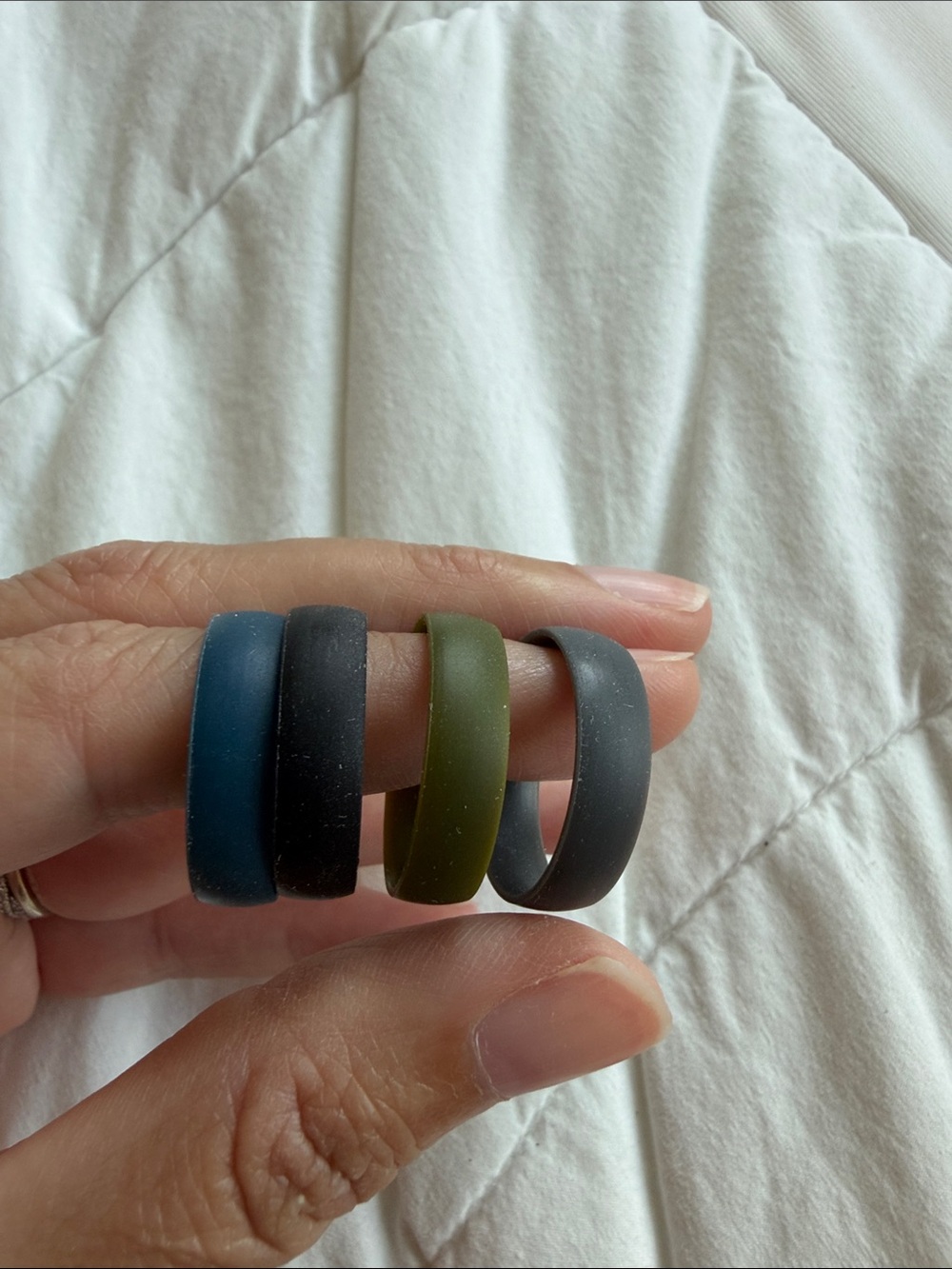 Thunderfit Silicone Men’s Ring Set - Blue, Black, Olive, Charcoal
